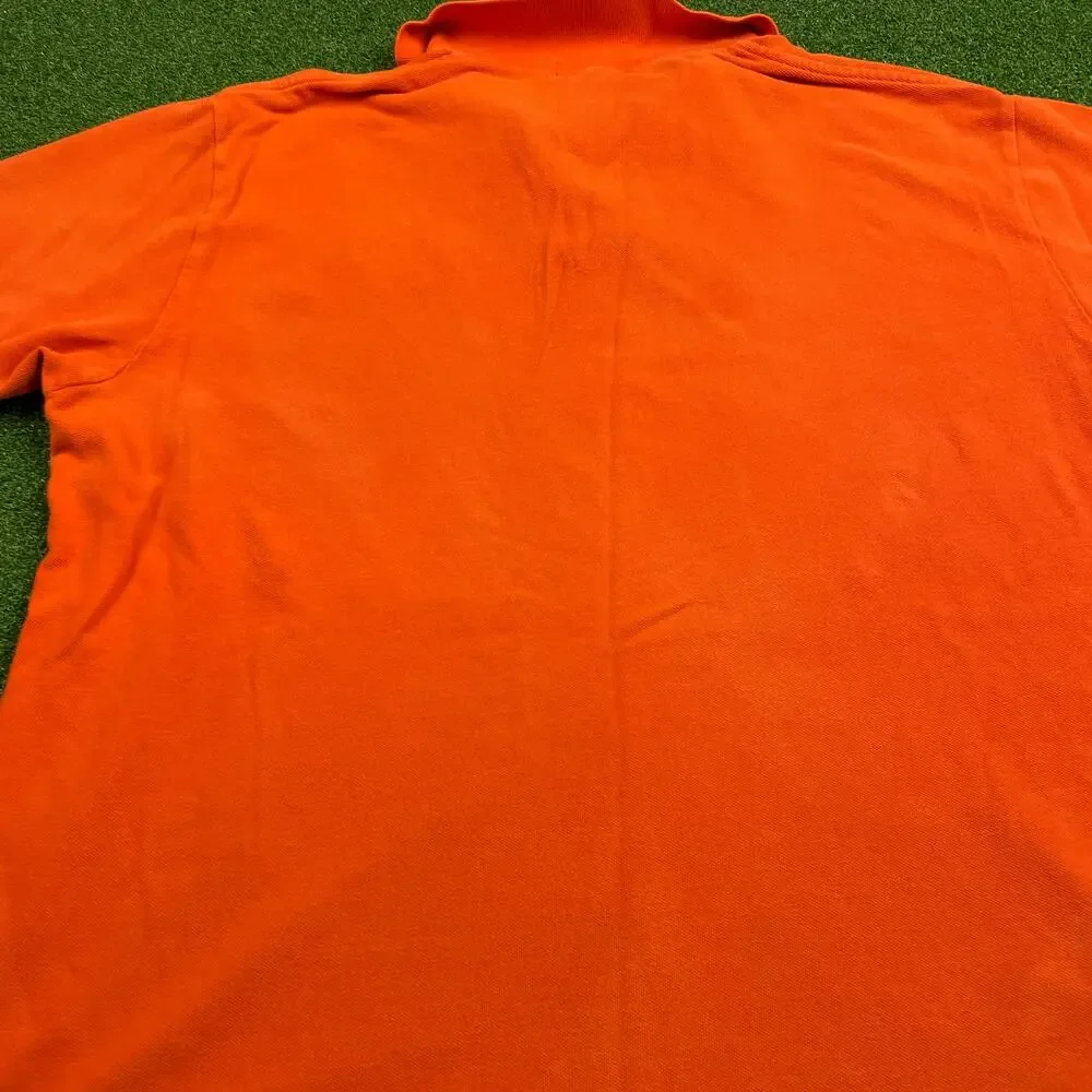 Polo Ralph Lauren Orange Triple Pony Embroidered Short Sleeve Polo Shirt Sz XXL